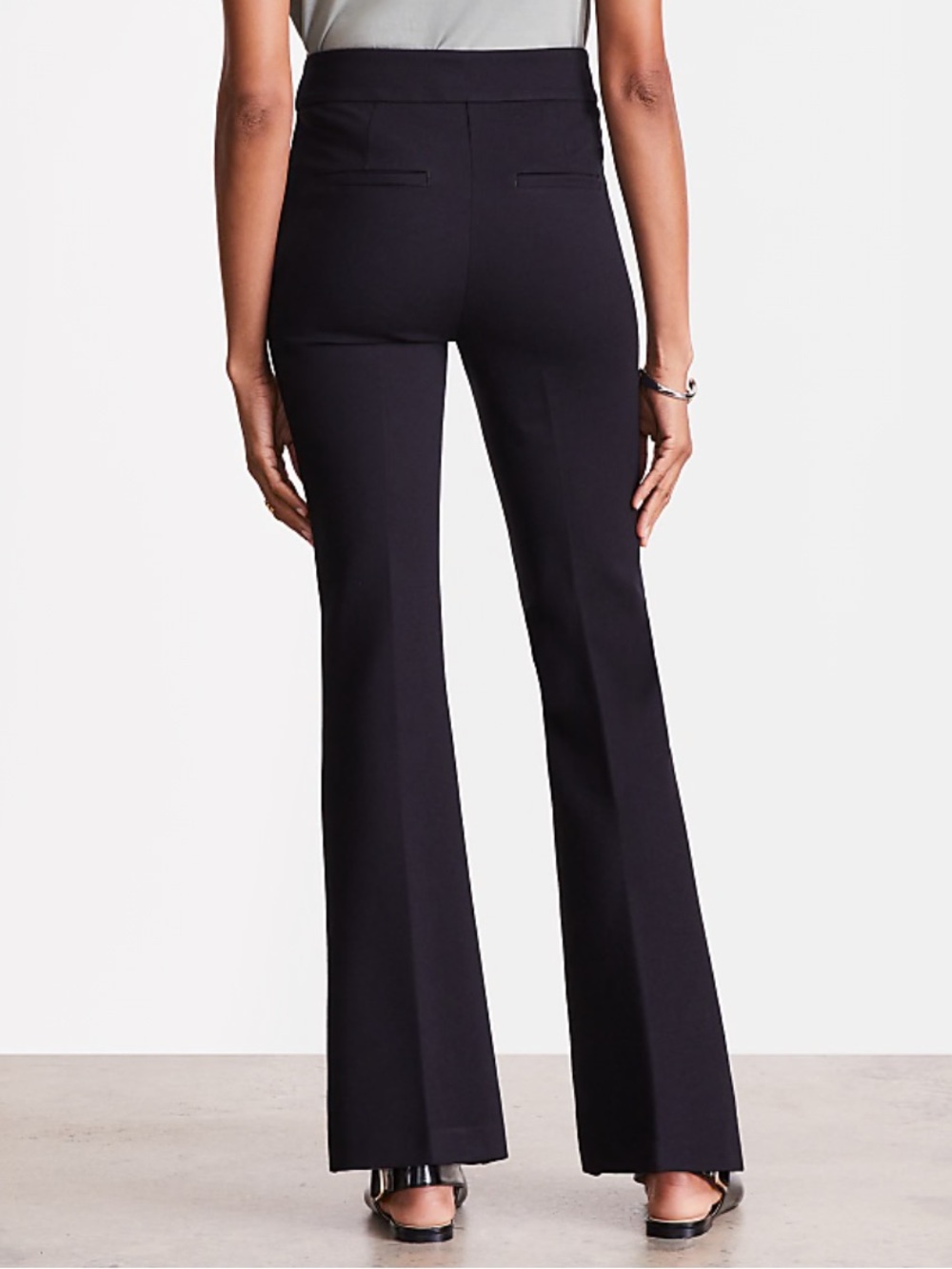 LOFT Versa Ponte Deluxe Black Boot-Cut Flare Pants Size 4 - Picture 2 of 8